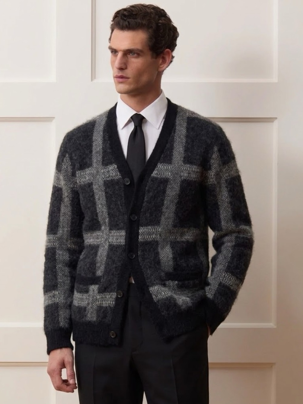 Todd Snyder $498 Fuzzy Mohair Cardigan Sweater Sz Medium Eclectic Grandpa Preppy